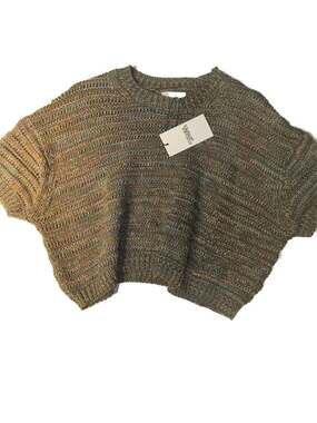 Stitches + Stripes Multi-Color Marled Cropped Knit Sweater